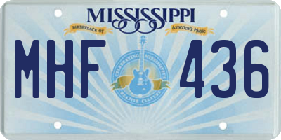 MS license plate MHF436