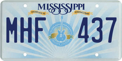 MS license plate MHF437