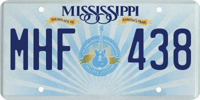 MS license plate MHF438