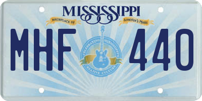 MS license plate MHF440