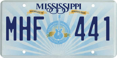 MS license plate MHF441