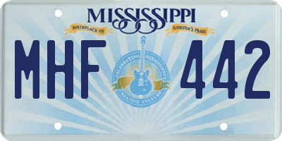 MS license plate MHF442