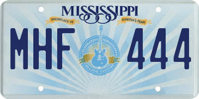 MS license plate MHF444