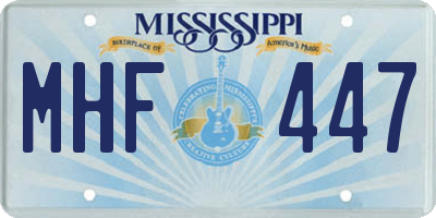 MS license plate MHF447