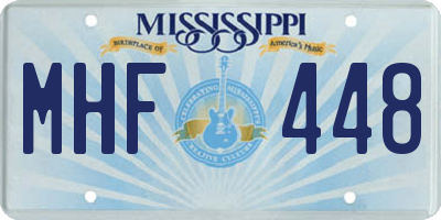 MS license plate MHF448