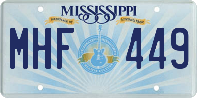 MS license plate MHF449