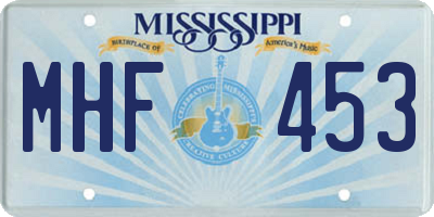 MS license plate MHF453