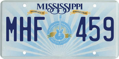 MS license plate MHF459
