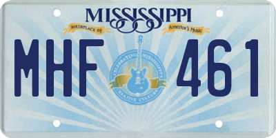 MS license plate MHF461