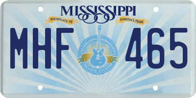 MS license plate MHF465