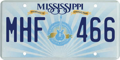 MS license plate MHF466