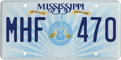 MS license plate MHF470