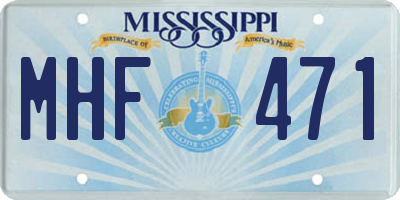 MS license plate MHF471