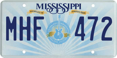 MS license plate MHF472