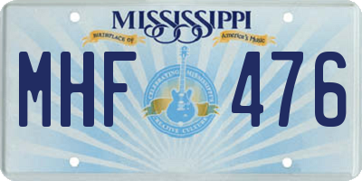 MS license plate MHF476