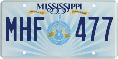 MS license plate MHF477