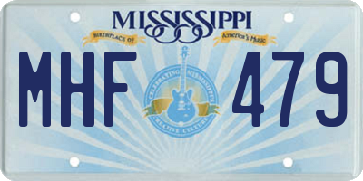 MS license plate MHF479