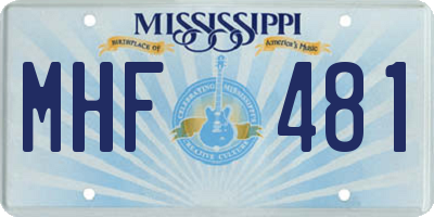 MS license plate MHF481