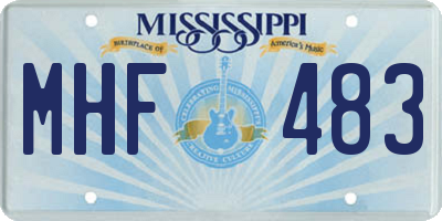 MS license plate MHF483
