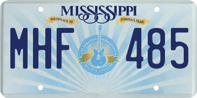 MS license plate MHF485