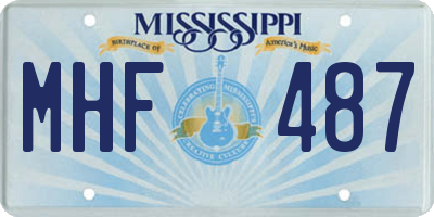 MS license plate MHF487