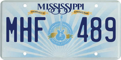 MS license plate MHF489