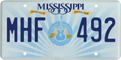 MS license plate MHF492