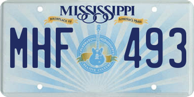 MS license plate MHF493