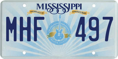 MS license plate MHF497
