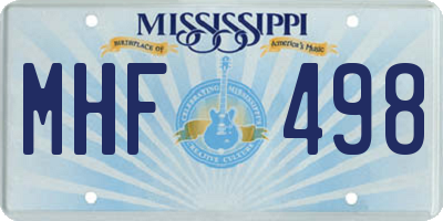 MS license plate MHF498