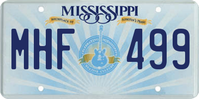 MS license plate MHF499