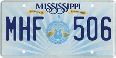 MS license plate MHF506