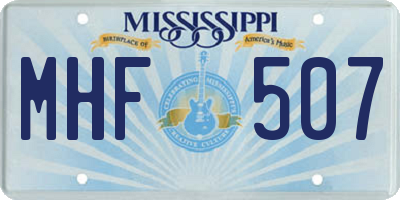 MS license plate MHF507