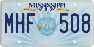 MS license plate MHF508