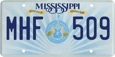 MS license plate MHF509
