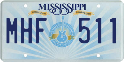 MS license plate MHF511