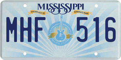 MS license plate MHF516