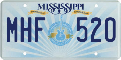MS license plate MHF520