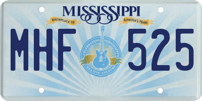 MS license plate MHF525