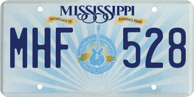 MS license plate MHF528