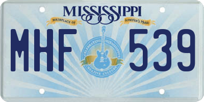 MS license plate MHF539