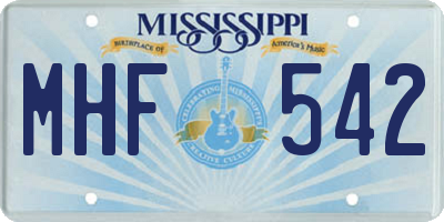MS license plate MHF542