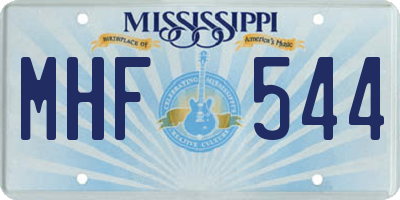 MS license plate MHF544