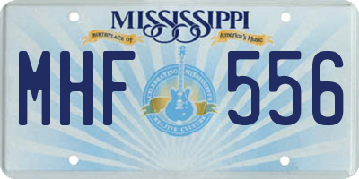 MS license plate MHF556