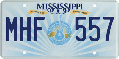 MS license plate MHF557