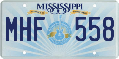 MS license plate MHF558