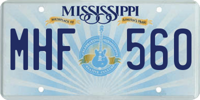 MS license plate MHF560