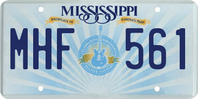 MS license plate MHF561