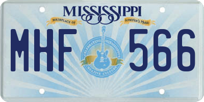 MS license plate MHF566