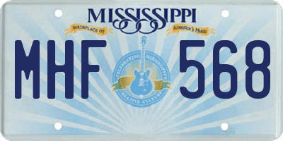 MS license plate MHF568